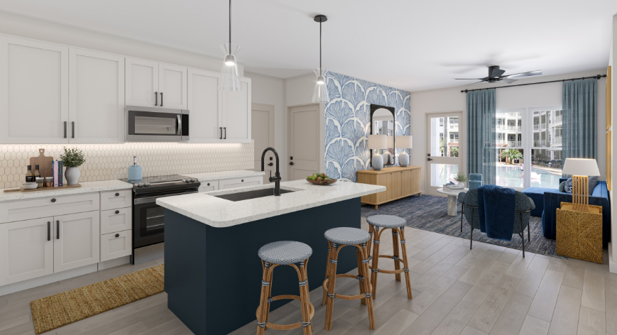 Kitchen and living room