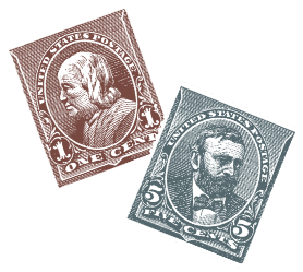 Two post stamps